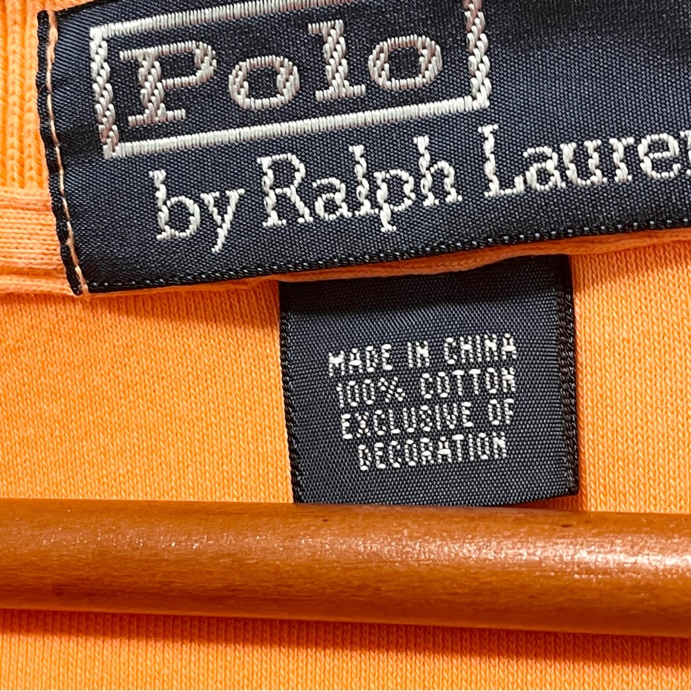 Vtg POLO RALPH LAUREN Golf Polo Mens Size LT‎ Pony Logo Peach Embroidered Cotton - Picture 11 of 13